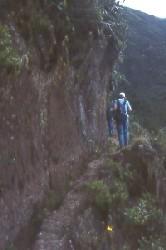 Trail along Pululahua Crater is not very wide